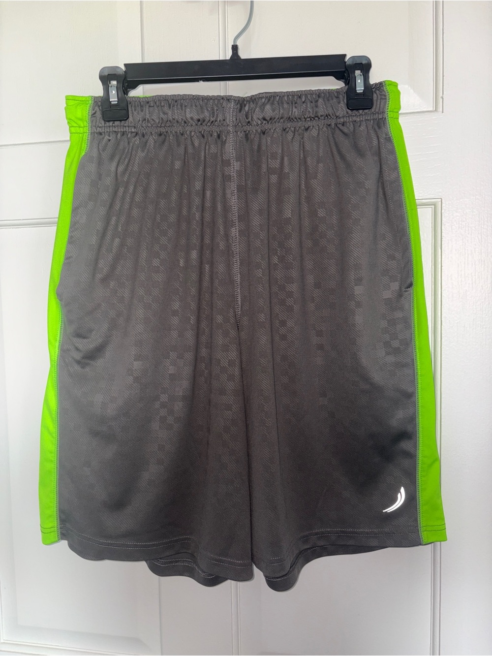 Exertek Gray Athletic Shorts with Lime Green Side Panels